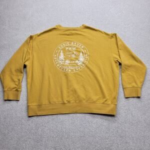 Eddie Bauer Men's XL Vintage Adventure Expedition Yellow Pullover Sweatshirt